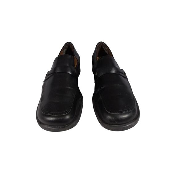 NATURALIZER! BLACK GENUINE LEATHER CLASSIC FRONT INSET HEELED LOAFERS! SZ 7.5M - Picture 5 of 10